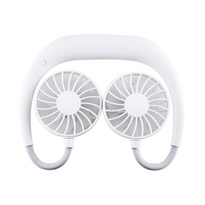 Ventilador Pescoço Usb Portátil Bateria Esporte Lazer Branco