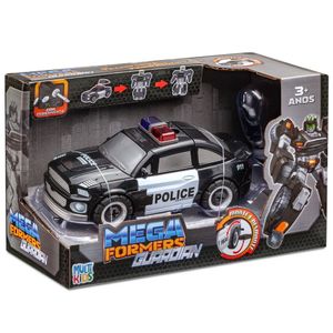 Carrinho Transformável Megaformers Guardian Polícia Preto