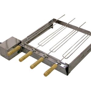 Kit Giratório Baixo Churrasqueira em Inox 4 Espetos Bivolt