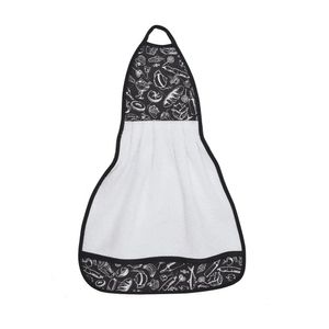 Bate Mão Atoalhado 54cm X 39cm Detalhe Matelado Preto Branco