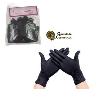 Luva Vilty Nitrílica Black Descartável (sem Amido) 12 Unidades Tamanho M