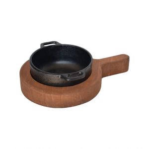 Cumbuca De Ferro Com Suporte De Madeira Para Porções 12cm