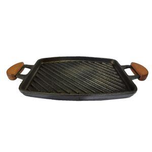 Chapa Bifeteira Grill Antiaderente Alça 31X24Cm E Espátula