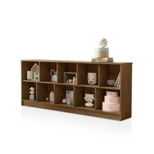Porta Brinquedos Com Nichos Organizador Horizontal Amêndoa