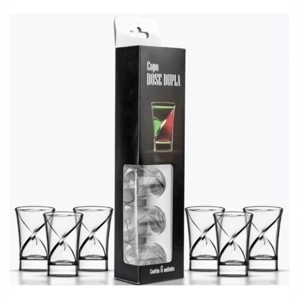 Kit Copo Dose Dupla Bebida Shot Tequila Festa C/ 12 Unidades