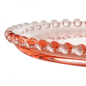 Prato De Mesa Cristal Coração Pearl Rosa 25Cm Wolff