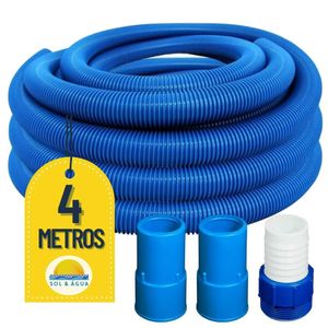Mangueira Para Limpeza De Piscinas Flexível Flutuante 04 Metros Com 02 Ponteiras