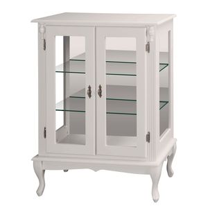Vitrine Média Antique 2 Prateleira De Vidro 6mm Com Espelho