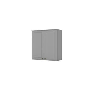 Armário Aéreo 2 Portas 80 Cm Amy Casa 812 Cinza