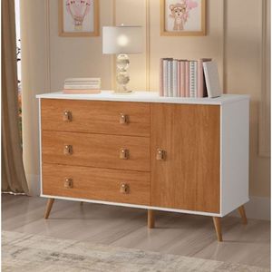 Gaveteiro Infantil Comoda Retro Com Sapateira Branco Nature