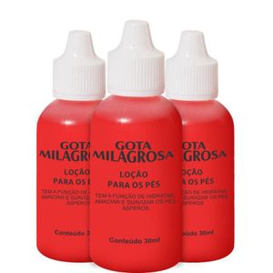 Kit Gota Milagrosa Para Pés Combate Rachadura 30ml (3 Uni)