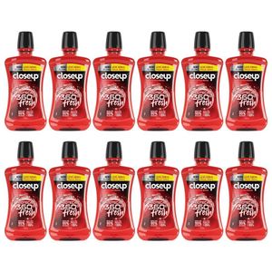 Antisséptico Bucal Closeup Proteção 360° Fresh 500Ml - 12 Unidades Red Hot