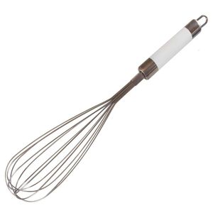 Batedor De Ovos 14 Western U-8 Em Aço Inox 35,8 Cm Branco Com Inox
