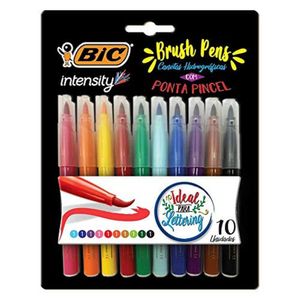 Caneta Hidrogáfica Brush Pens Intensity 10 Cores - Bic