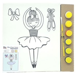 Kit Pintura Tela 25x30 Cm - Bailarina - Kits For Kids