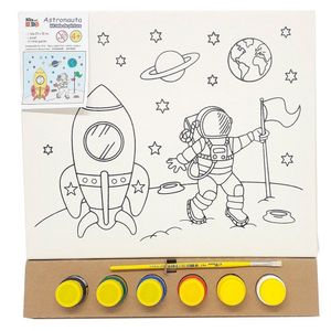 Kit Pintura Tela 25x30 Cm - Astronauta - Kits For Kids