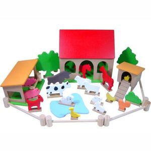 Conjunto Fazenda Com Animais E Acessórios - Madeira