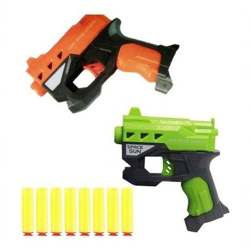 Kit 2 pistolas / arma de brinquedo com 6 dardos revolver infantil