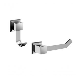 Kit Inox Luxo 2 Peças Porta Papel Higienico Cabide Gancho