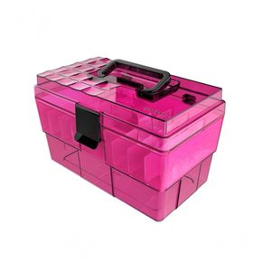 Maleta Organizadora Rosa Preto Muitas Divisórias Crippa 1526