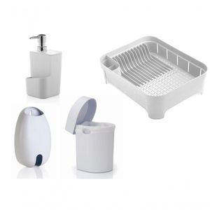 Kit Pia Cozinha Branco 4Pçs Ou