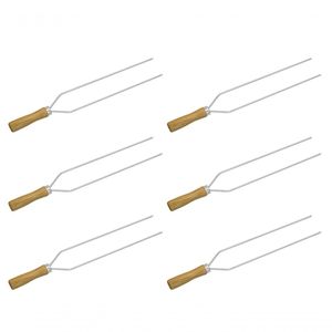 Kit 6 Mini Espeto Duplo Churrasco 39 Cm Espetinho Matrinox