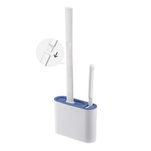 Kit Escova Sanitária Silicone C/Suporte De Parede Cinza
