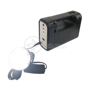 Kit Lanterna Placa Solar Carregador Portatil Emergência