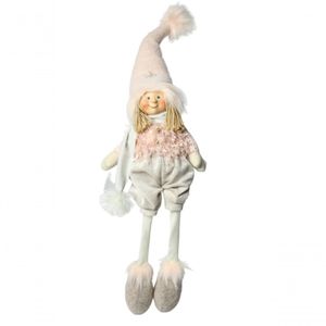 Boneco Menino Sentado Perna Mole Rosa 37Cm - Bt1754