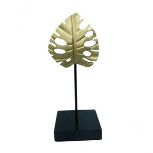 Adorno Decorativo Com Folha Dourada 23 Cm