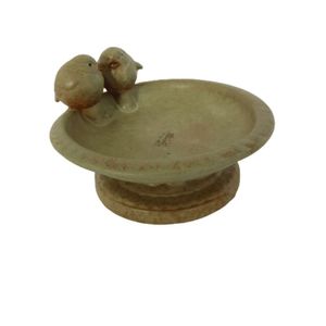 Prato Decorativo Porta Objetos Pássaros Em Cerâmica Al 10 Cm X 15 Cm Diâmetro