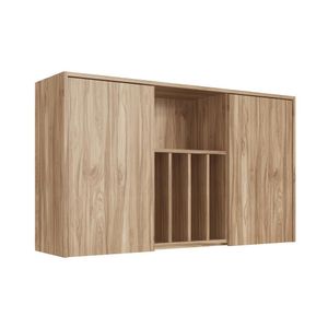 Aéreo 120cm 2 Portas Com Porta Pratos Maldivas Decibal Carvalho Oak