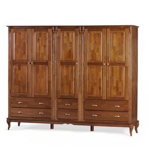 Roupeiro 5 Portas E 6 Gavetas Hannover M560827 Cor Imbuia - Verniz
