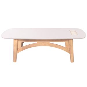 Mesa De Centro Veneza Com Rattan - 6008 Cor Garapa - Verniz