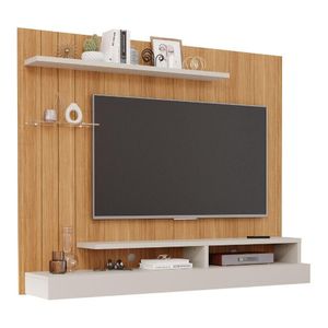 Painel Para Tv Até 50" 3 Prateleiras E 2 Nichos Valencia Plus Permobili Nature/Off White