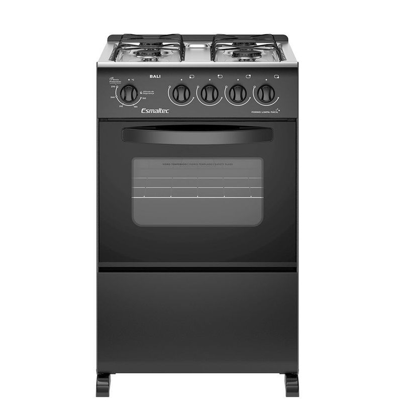 Fogão 4 Bocas Esmaltec Bali Preto – Bivolt – 4111