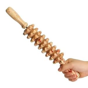 Rolo Bastão Massageador Manual Espiga Madeira Maderoterapia