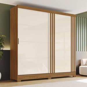 Guarda Roupa Casal 2 Portas 3 Gavetas B352 Briz Nature Com Off White