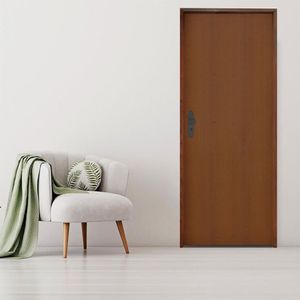 Kit Porta De Madeira 210X62Cm Batente 11Cm Fechadura Bola Area Banheiro Imbuia