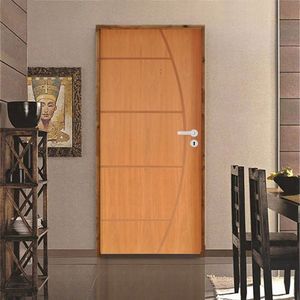 Kit Porta De Madeira 210X82Cm Batente 11Cm Fechadura Stilo Cromada Interna 6 Imbuia