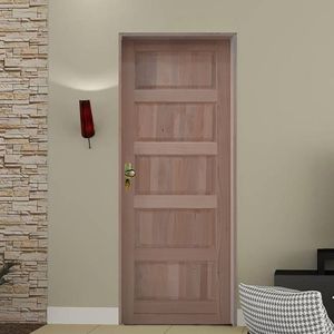 Kit Porta De Madeira 210X82Cm Batente 14Cm Fechadura Taco De Golf Externo Trento Tauari