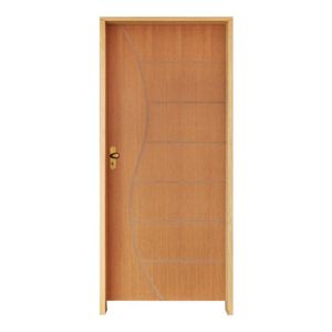 Kit Porta De Madeira 210X62Cm Batente 14Cm Fechadura Taco De Golf 12 Imbuia
