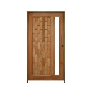 Kit Porta De Madeira Pivotante 210X120Cm Batente 14Cm Fechadura 803 Eucalipto