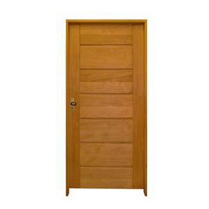 Kit Porta De Madeira 210X82Cm Batente 14Cm Fechadura Taco De Golf Externa 3B Tauari