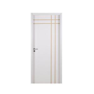 Kit Porta De Madeira Decorada 215X74Cm Com Batente De Mdf Ultra 16Cm Mantiqueira Mgm Branco