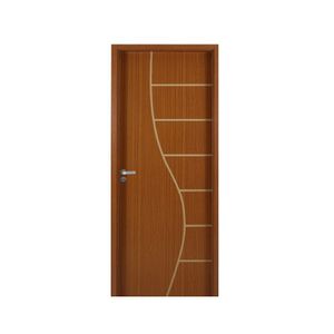 Kit Porta De Madeira Decorada 215X84Cm Com Batente De Mdf Ultra 10Cm Cantareira Mgm Mogno