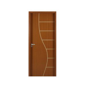 Kit Porta De Madeira Decorada 215X94Cm Com Batente De Mdf Ultra 10Cm Cantareira Mgm Mogno