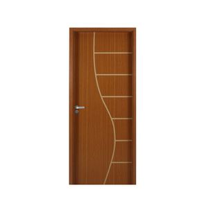 Kit Porta De Madeira Decorada 215X64Cm Com Batente De Mdf Ultra 10Cm Cantareira Mgm Mogno