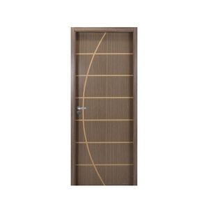 Kit Porta De Madeira Decorada 215X74Cm Com Batente De Mdf Ultra 10Cm Neblina Mgm Carvalho Quebec