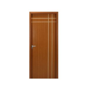 Kit Porta De Madeira Decorada 215X64Cm Com Batente De Mdf Ultra 10Cm Mantiqueira Mgm Mogno